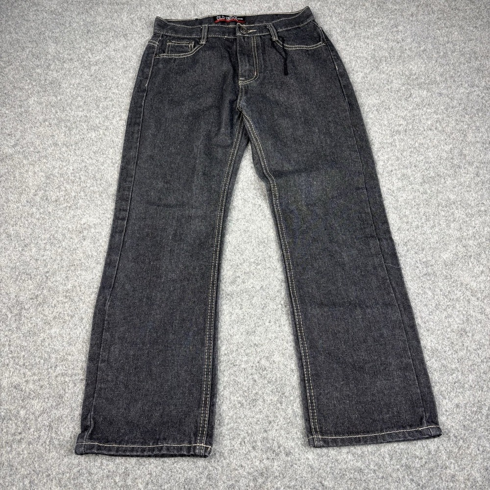 Old Skool Jeans Women's 14 Dark Wash Straight Leg Streetwear Skater Y2K 80 Urban